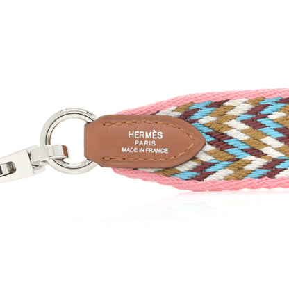 Hermes Toile Swift 25mm Sangle Cavale Shoulder Strap Rose d'Ete White Gold 3 of 7