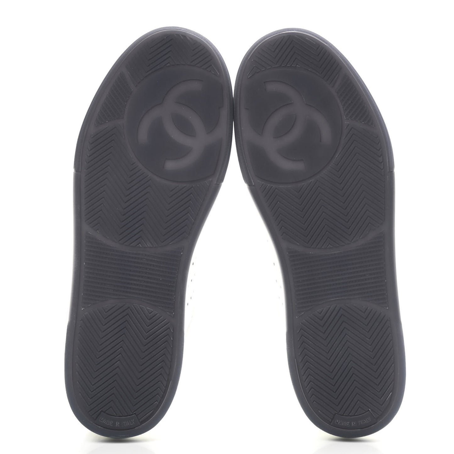 Grained Calfskin Fabric Womens Logo Sneakers 40.5 White Black