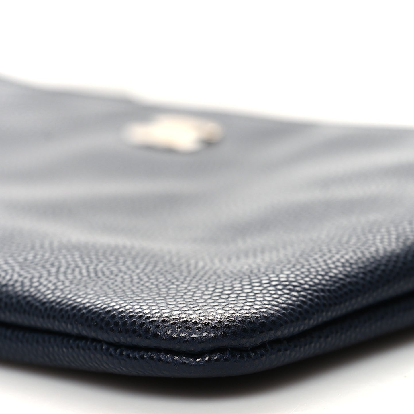 Caviar CC Wrist Pouch Navy Blue