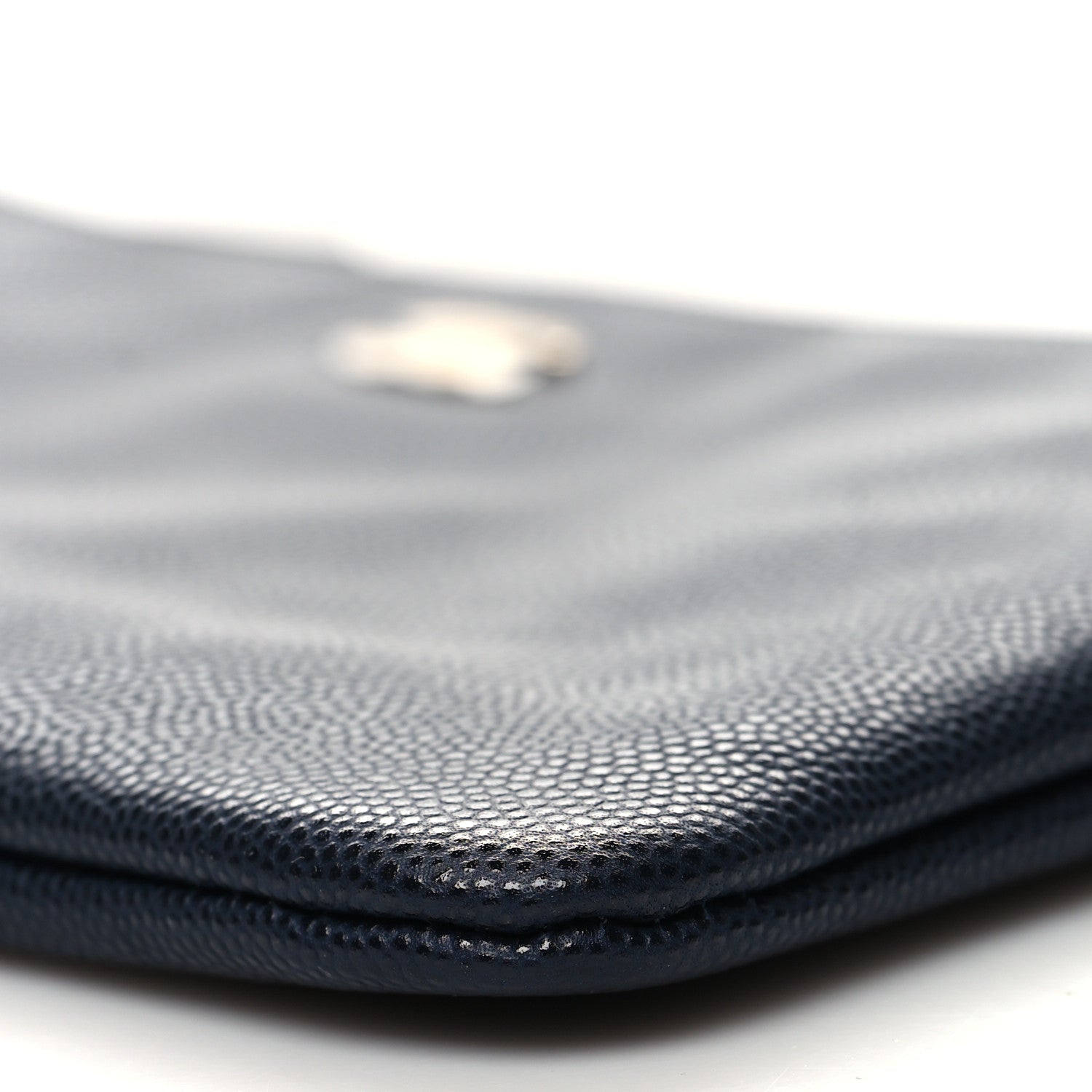 Chanel Caviar CC Wrist Pouch Navy Blue 8 of 8