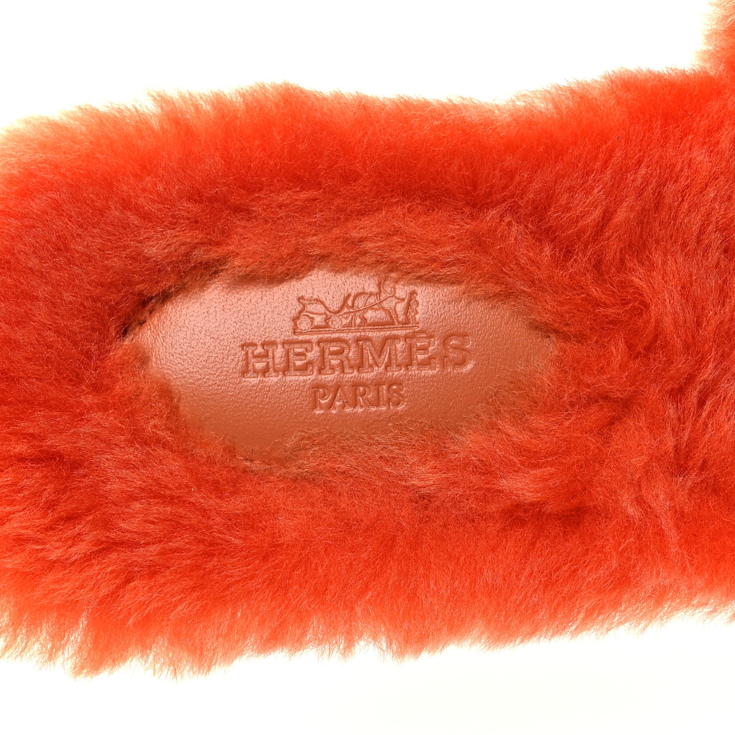 Hermes Woolskin Oran Sandals 37 Orange 7 of 7