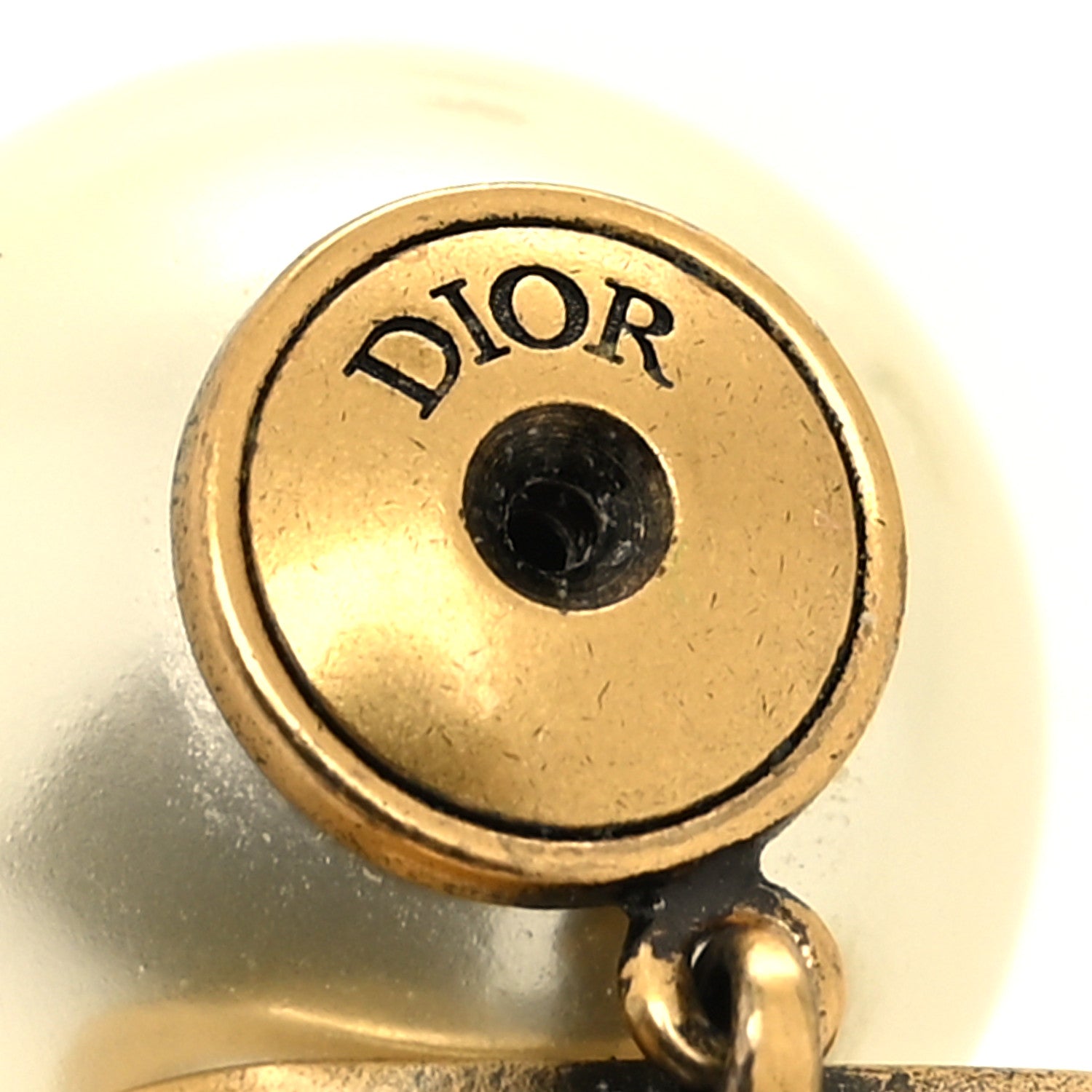 Christian Dior Pearl Logo Earrings Gold 4 of 4
