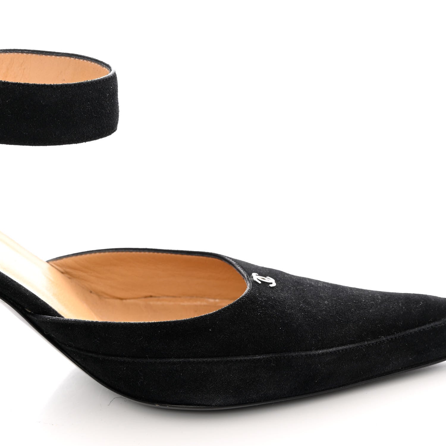 Chanel Suede CC Ankle Strap Pumps 37 Black 13 of 13