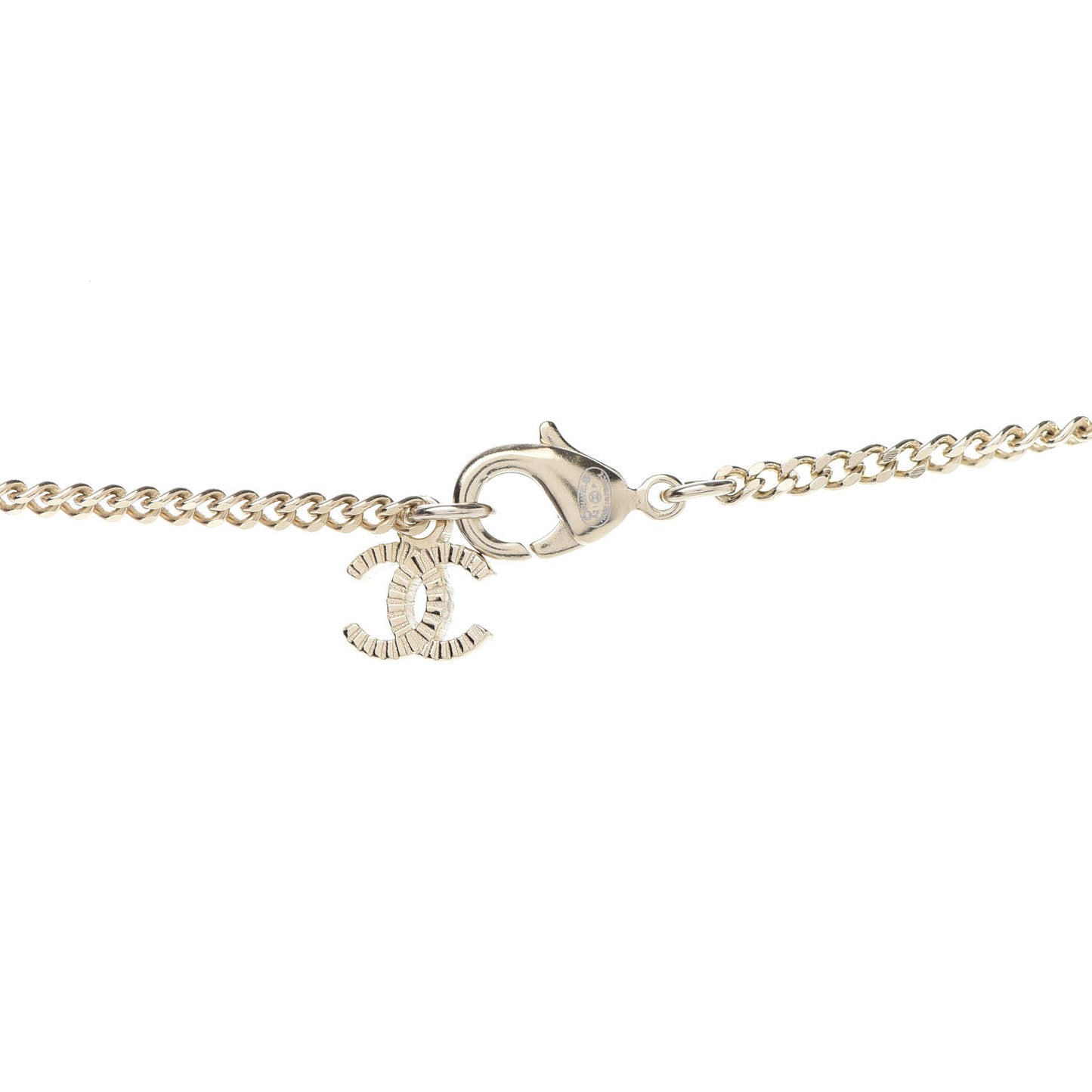 Crystal CC Logo Pendant Necklace Gold