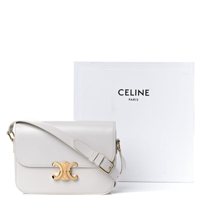 Celine Shiny Calfskin Medium Triomphe White 14 of 14