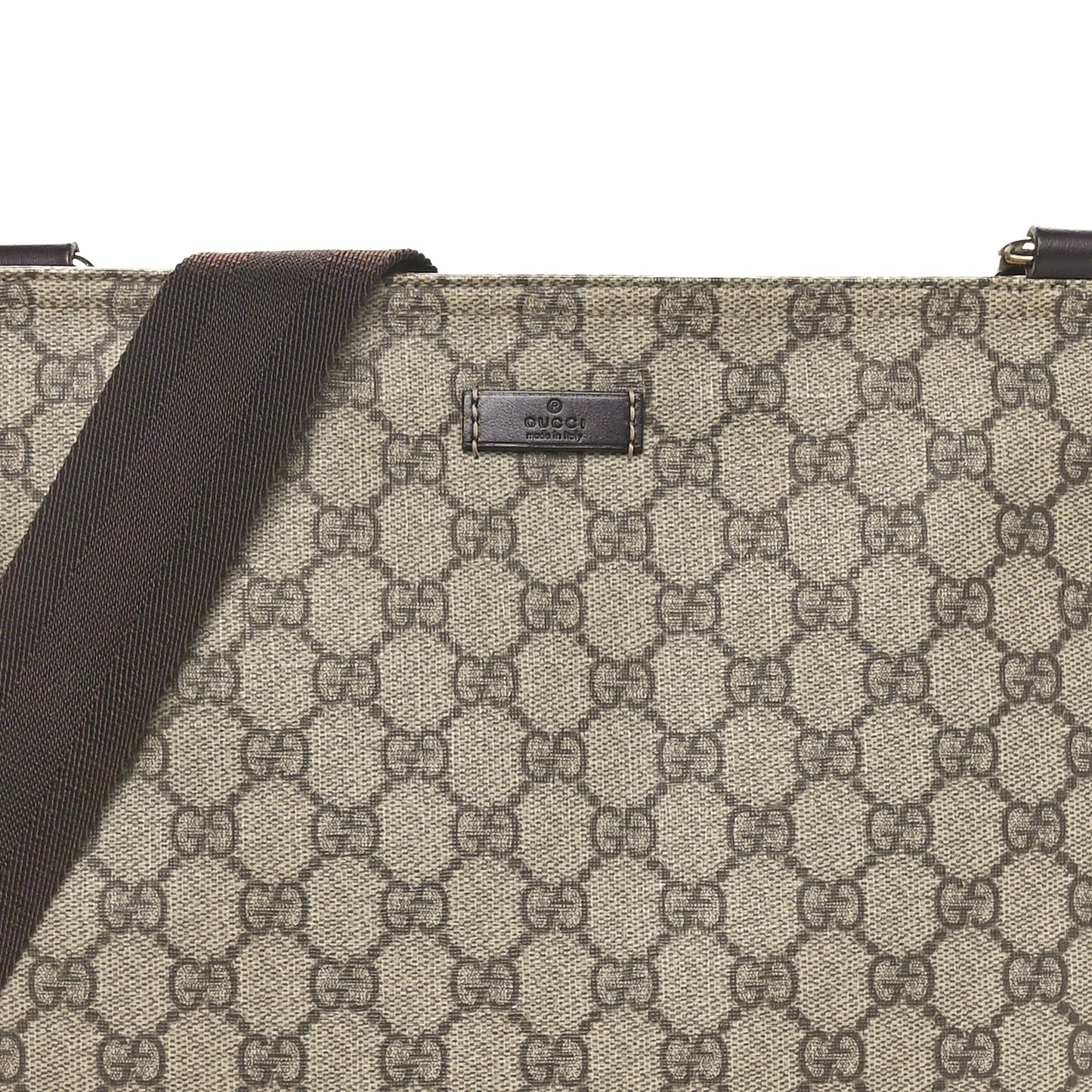 GG Supreme Monogram Medium Flat Messenger Bag Dark Brown