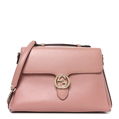 Gucci Dollar Calfskin Medium Interlocking G Top Handle Shoulder Bag Soft Pink 1 of 10