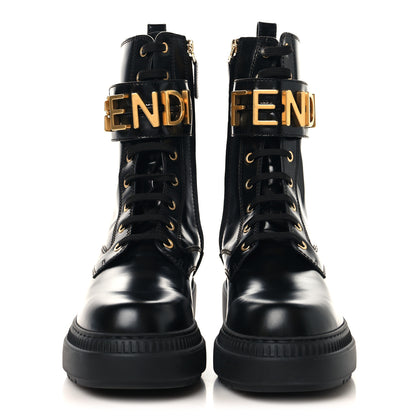 Fendi Vitello Abrasivato Fendigraphy 50mm Biker Boots 40 Black 2 of 8