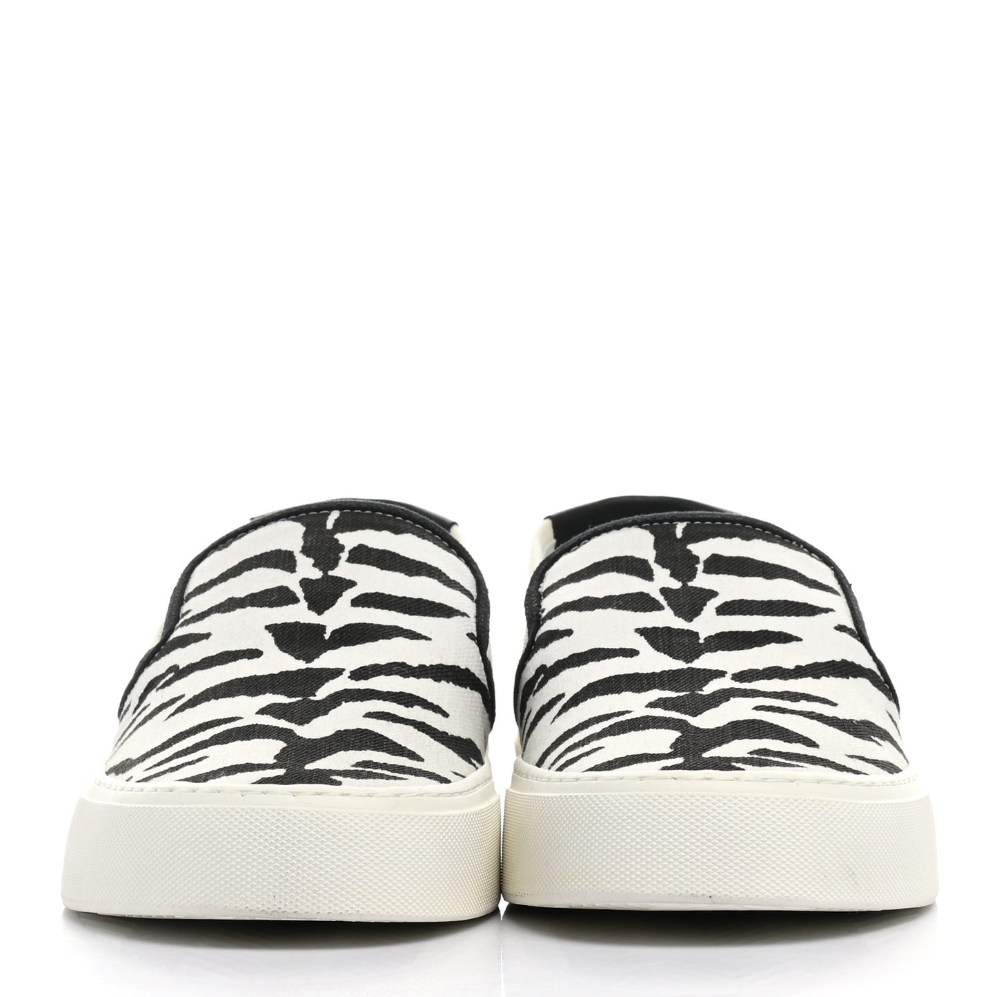Canvas Zebra Mens Venice Slip On Sneakers 43 Black White
