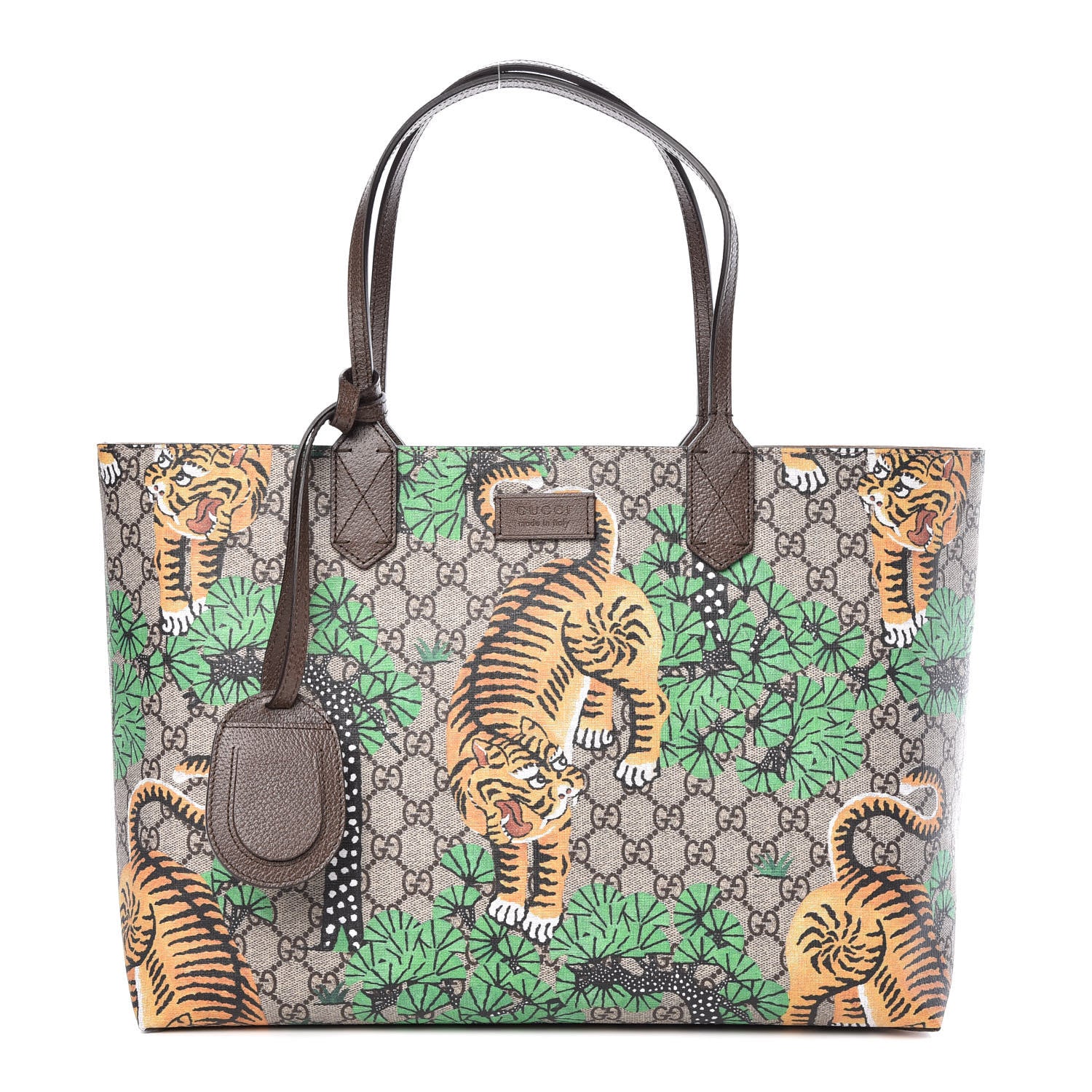 Gucci GG Supreme Monogram Bengal Medium Shopping Tote Beige Yard 1 of 9