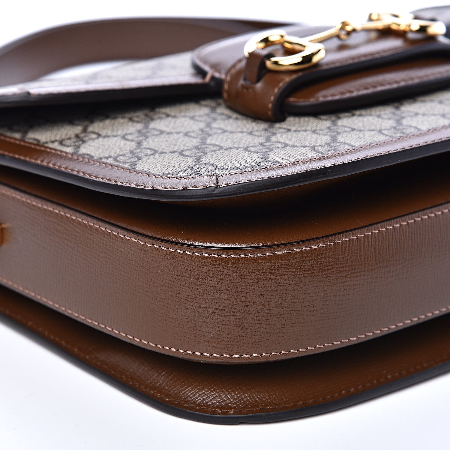 Gucci GG Supreme Monogram Horsebit 1955 Shoulder Bag Beige Brown Sugar 7 of 9