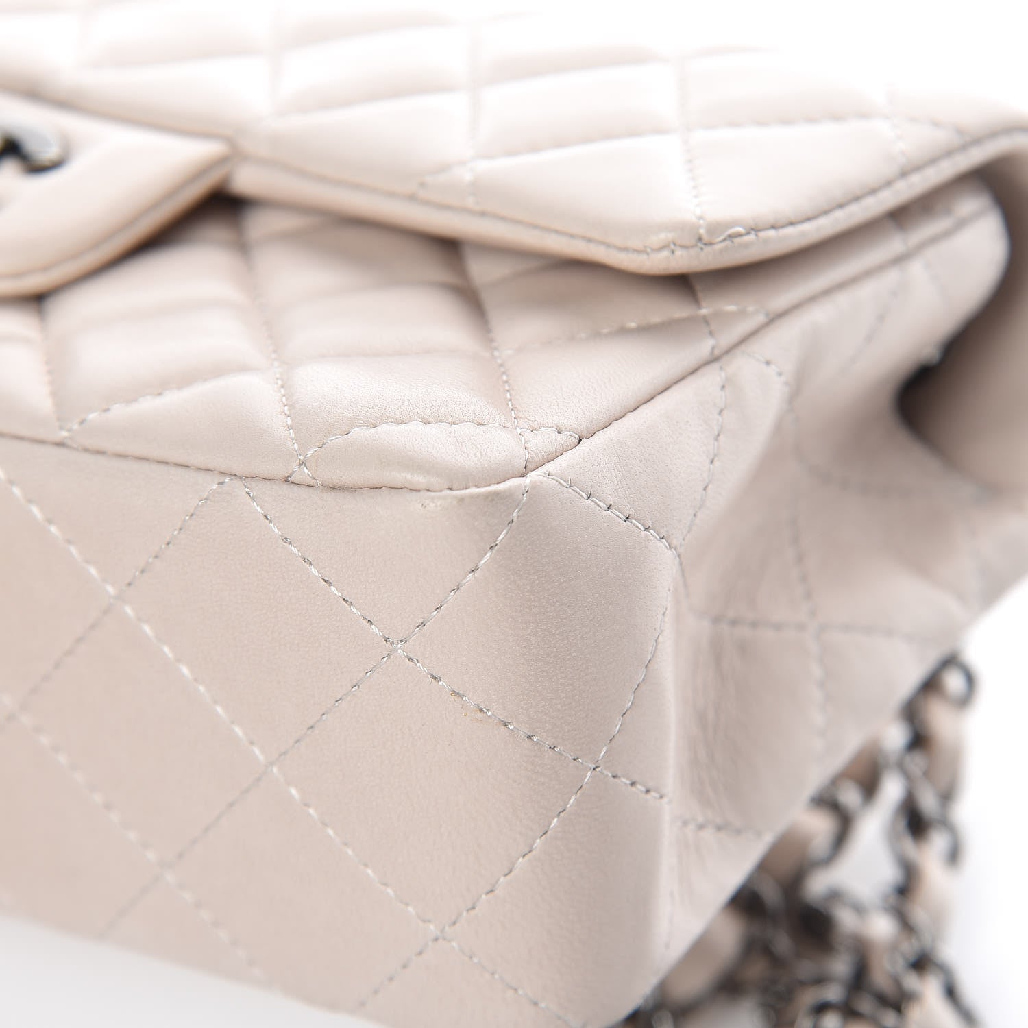 Chanel Lambskin Quilted Mini Rectangular Flap Light Beige 10 of 16