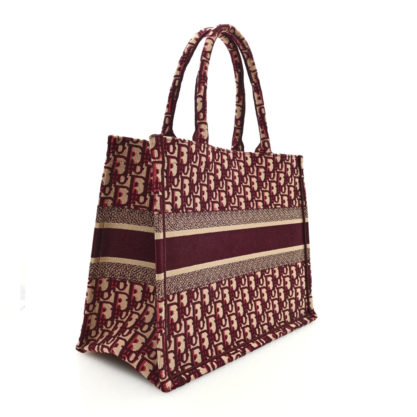 Oblique Medium Book Tote Burgundy Multicolor