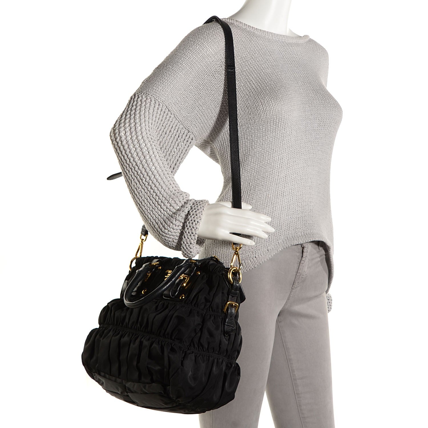 Prada Tessuto Nylon Gaufre Tote Nero Black 2 of 11