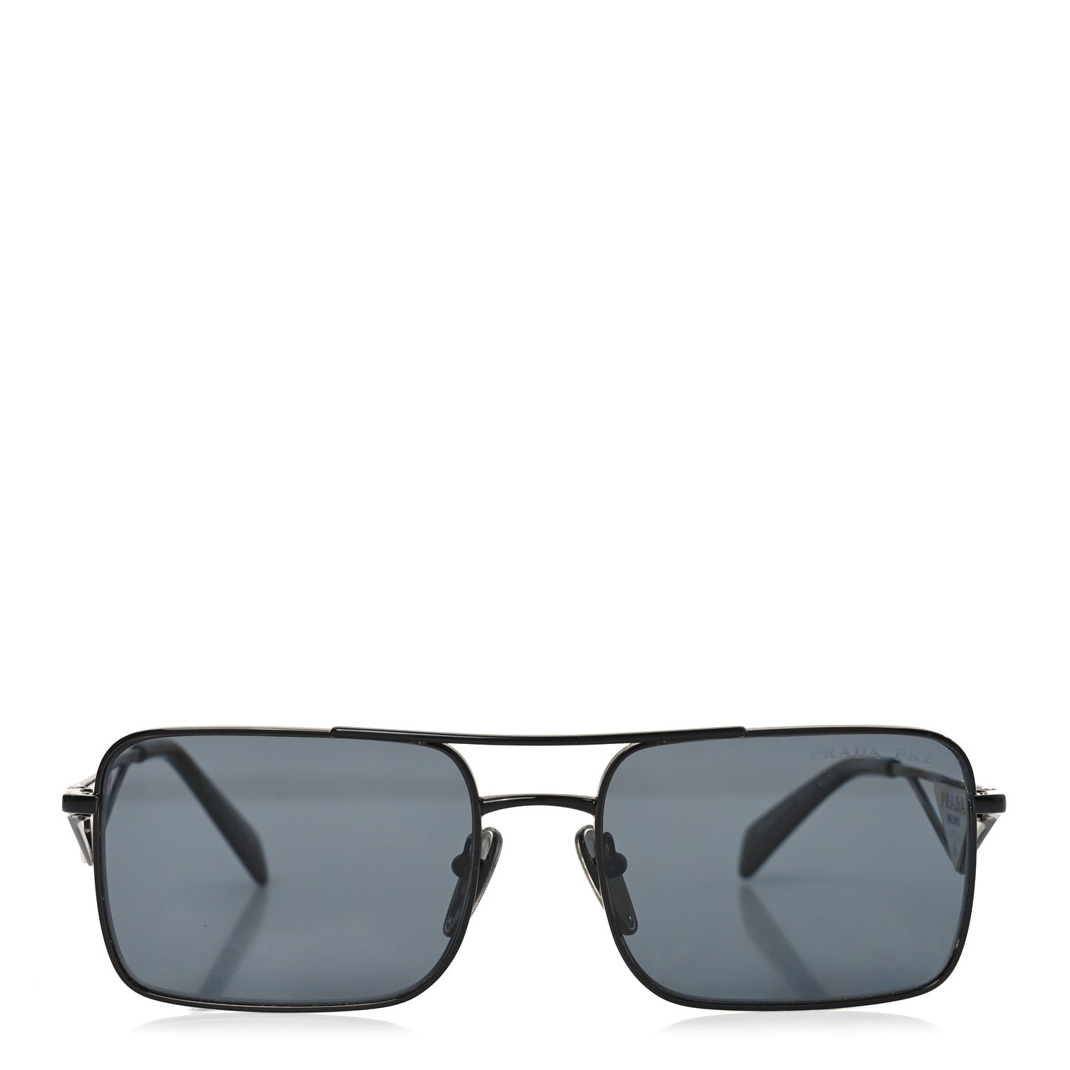 Prada Metal Symbole Triangle Logo Sunglasses SPR A52 Black 2 of 7