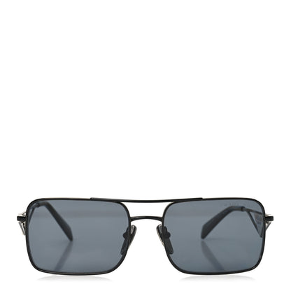 Prada Metal Symbole Triangle Logo Sunglasses SPR A52 Black 2 of 7