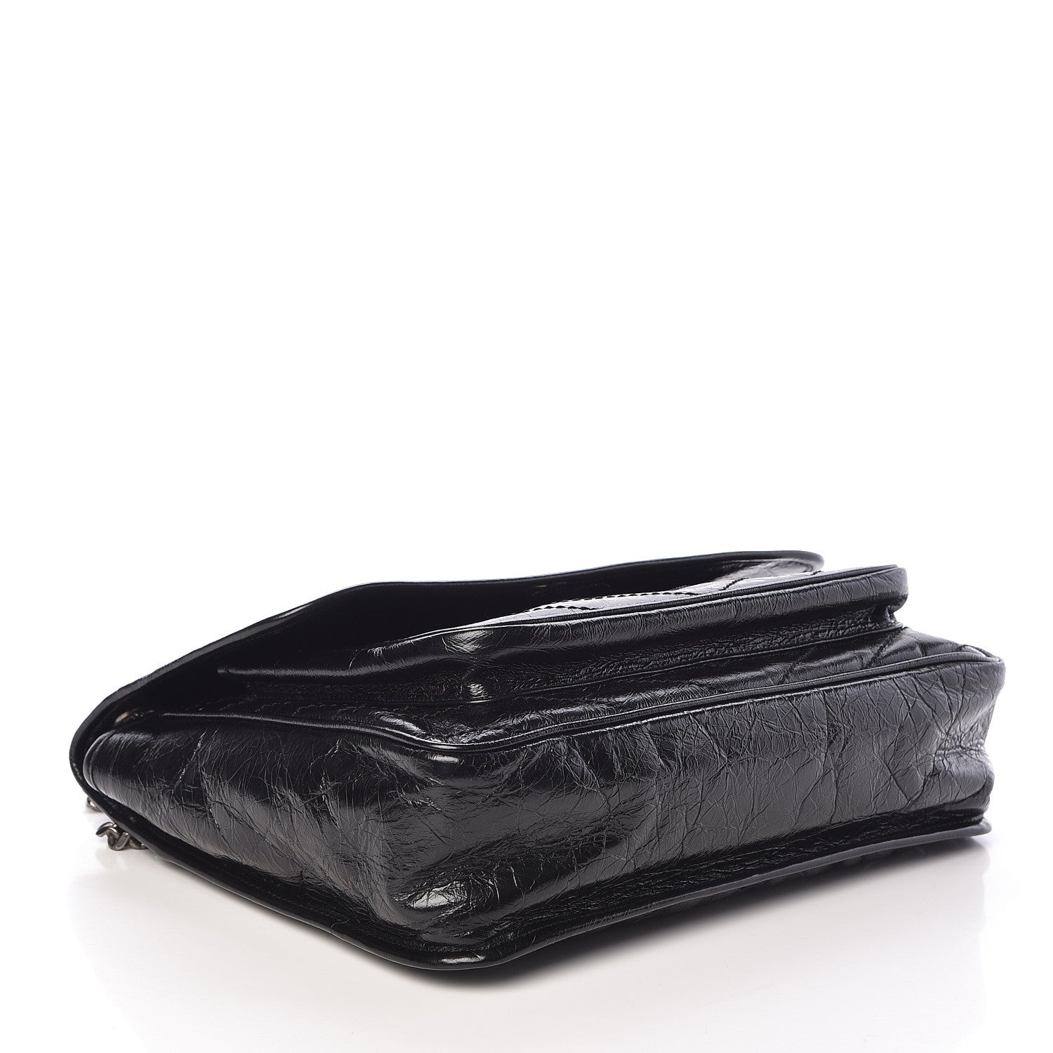 Saint Laurent Crinkled Calfskin Matelasse Monogram Large Niki Chain Satchel Black 2 of 9