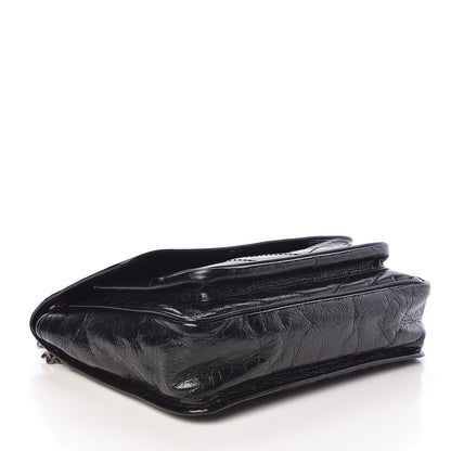 Saint Laurent Crinkled Calfskin Matelasse Monogram Large Niki Chain Satchel Black 2 of 9
