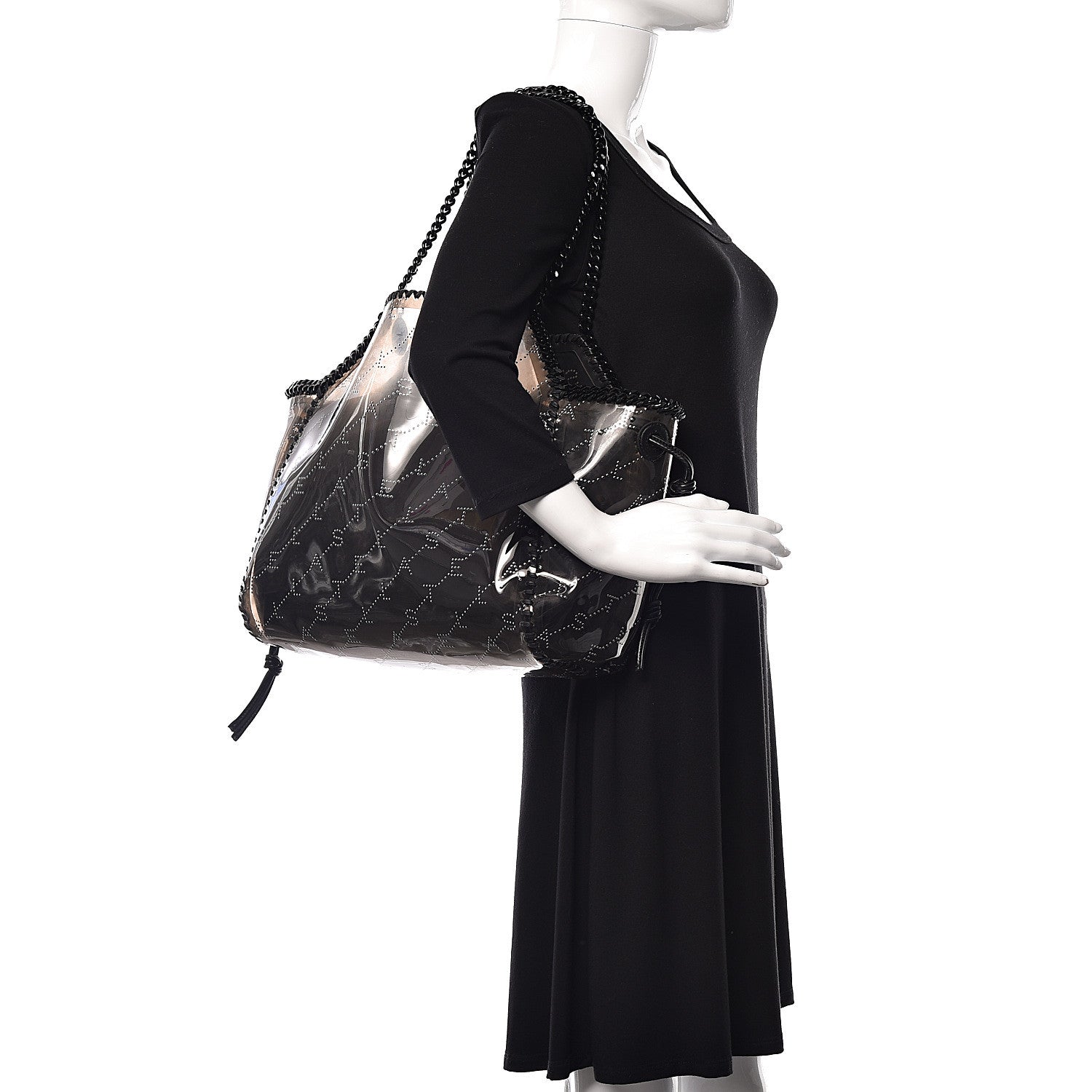 Stella McCartney PVC Monogram Falabella Reversible Tote Black 2 of 9