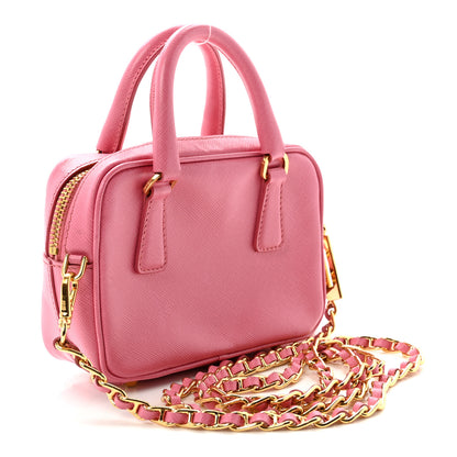 Prada Saffiano Lux Mini Top Handle Crossbody Bag Geranio 3 of 9