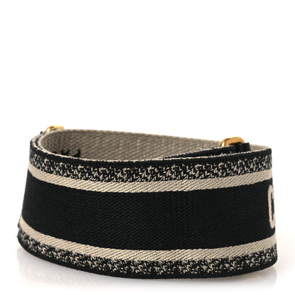 Christian Dior Canvas Embroidered Shoulder Strap  Black 4 of 8
