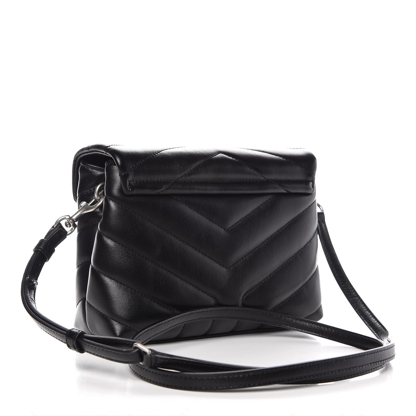 Calfskin Y Quilted Monogram Toy Loulou Crossbody Bag Black