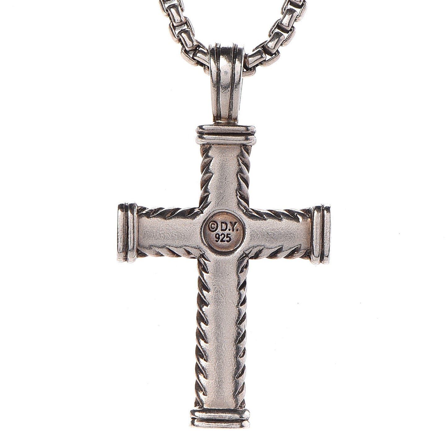 Sterling Silver Chevron Cross Necklace