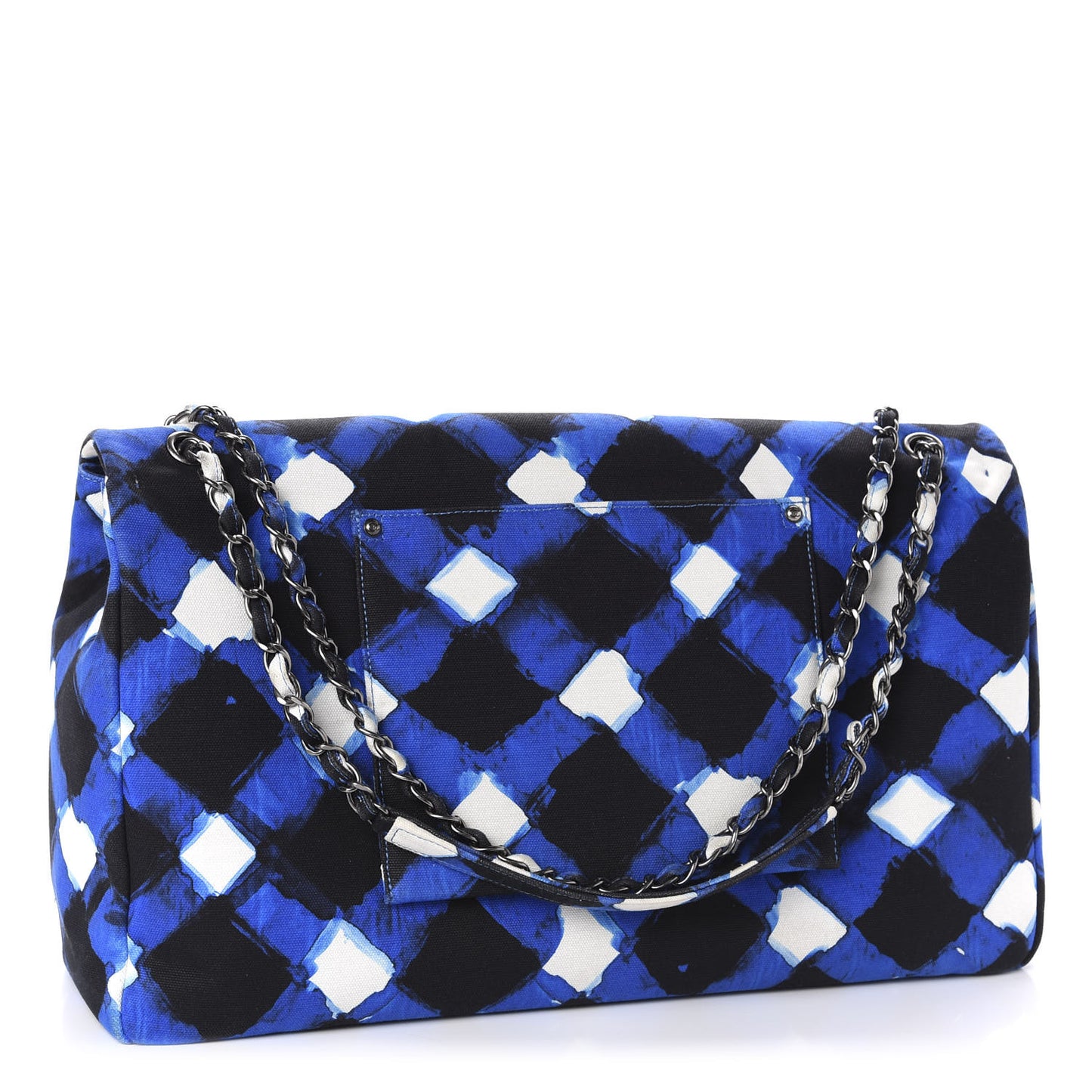 Canvas Printed XXL Airline Travel Flap Bag Black Blue White