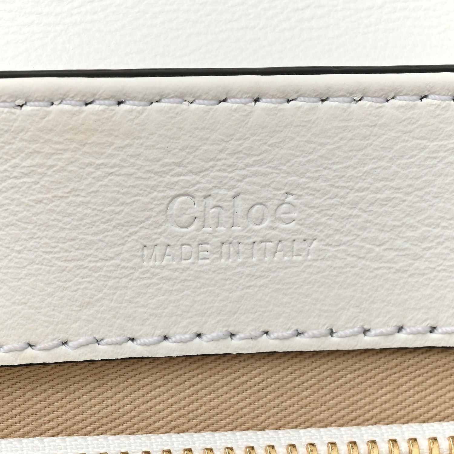 Chloe Calfskin Crocodile Embossed Small C Double Carry Brilliant White 6 of 11