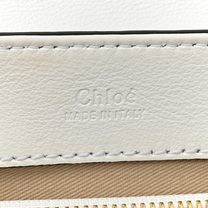Chloe Calfskin Crocodile Embossed Small C Double Carry Brilliant White 6 of 11