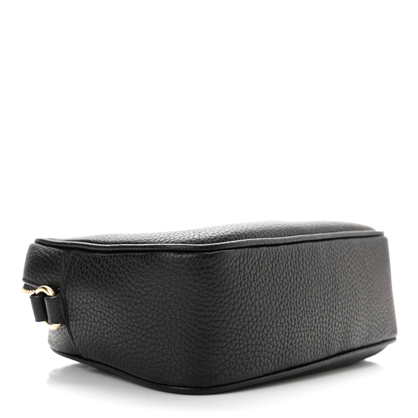 Pebbled Calfskin Small Soho Disco Bag Black