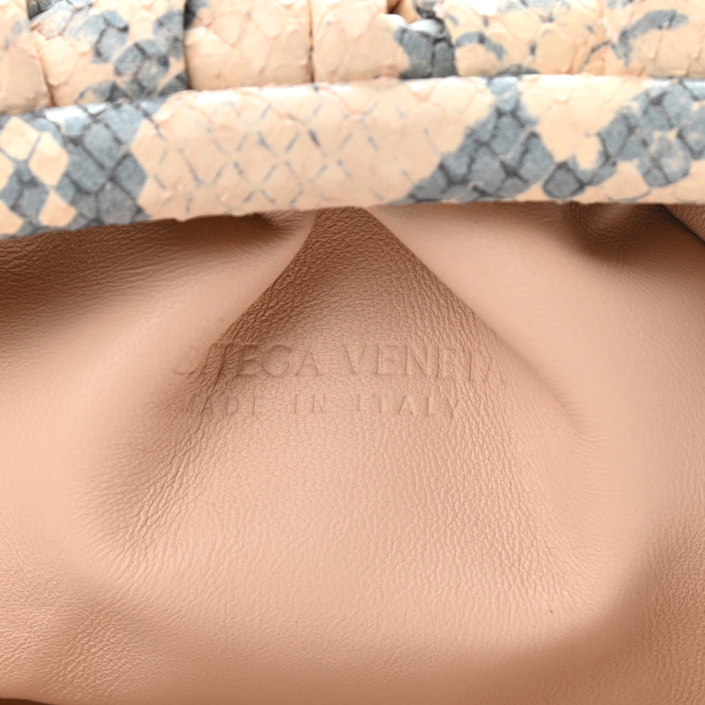 Goatskin Python Embossed Teen Pouch Cantaloupe