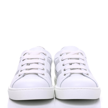 Hermes Calfskin Womens Advantage Sneakers 38 White Gris Argente 2 of 9