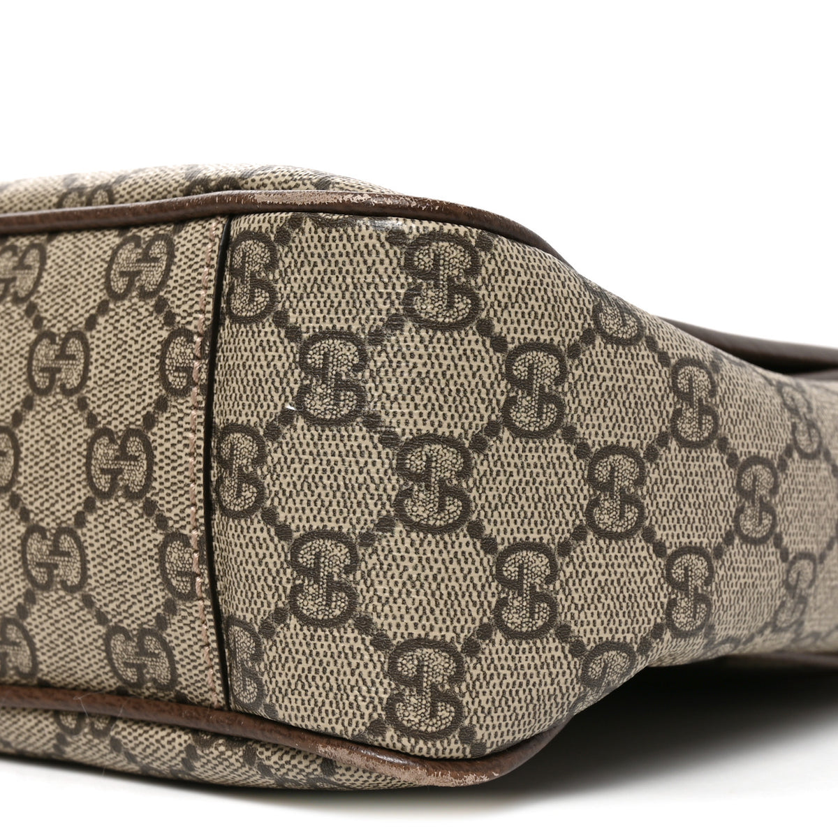 Gucci Tender GG Supreme Monogram Textured Dollar Calfskin Ophidia Messenger Bag Beige Ebony Dark Brown 10 of 10