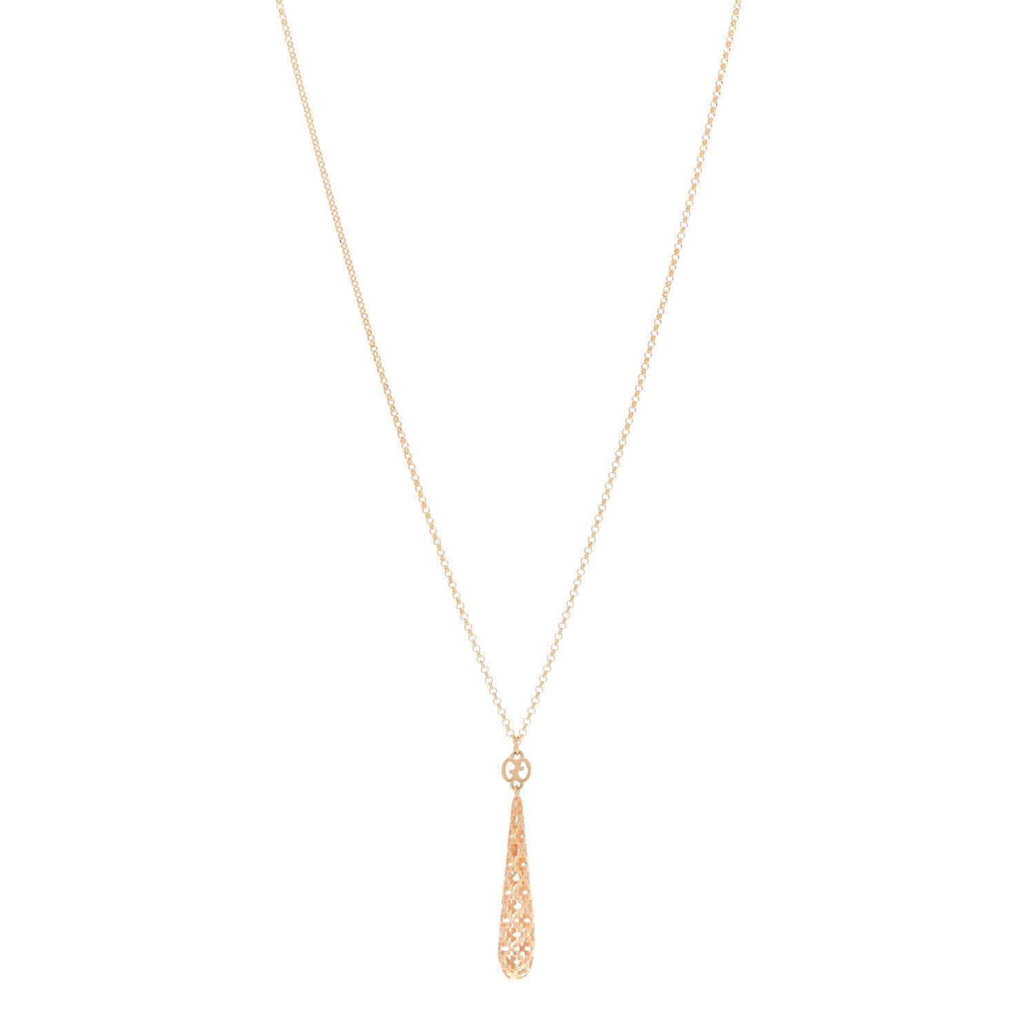 Gucci 18K Yellow Gold Diamantissima Pendant Necklace 1 of 6