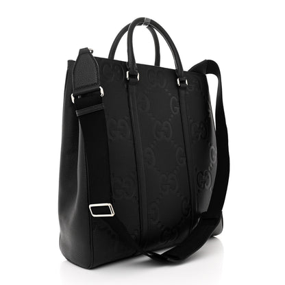 Gucci Piuma Calfskin Jumbo GG Embossed Medium Tote Bag Black 2 of 11