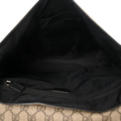 Gucci GG Supreme Monogram Web Flap Messenger Bag Black 5 of 15