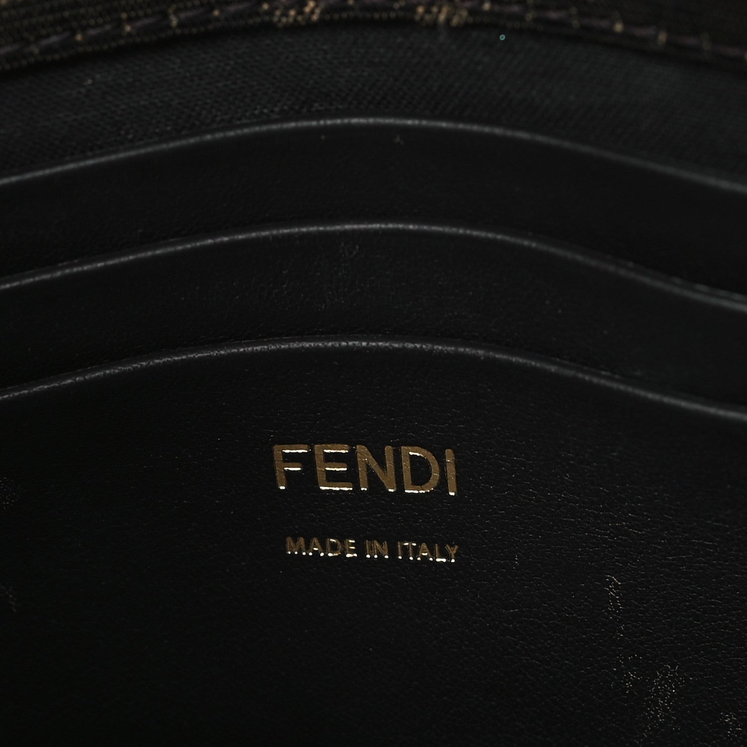 Fendi Fabric Jacquard Paillettes Vitello Seta FF 1974 Mini Baguette Testa di Moro Real Ebano 6 of 9