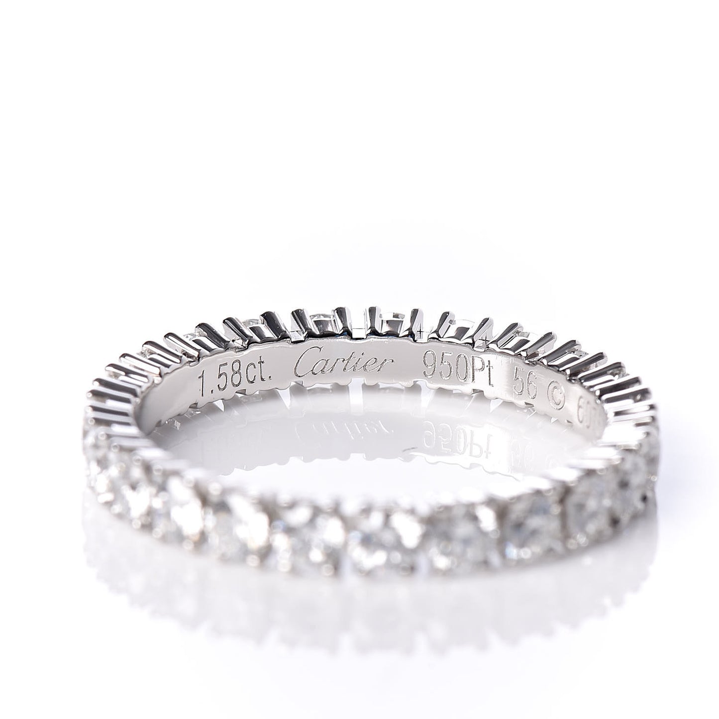 Platinum Diamond 1.58ct Eternity Ring 56 7.5