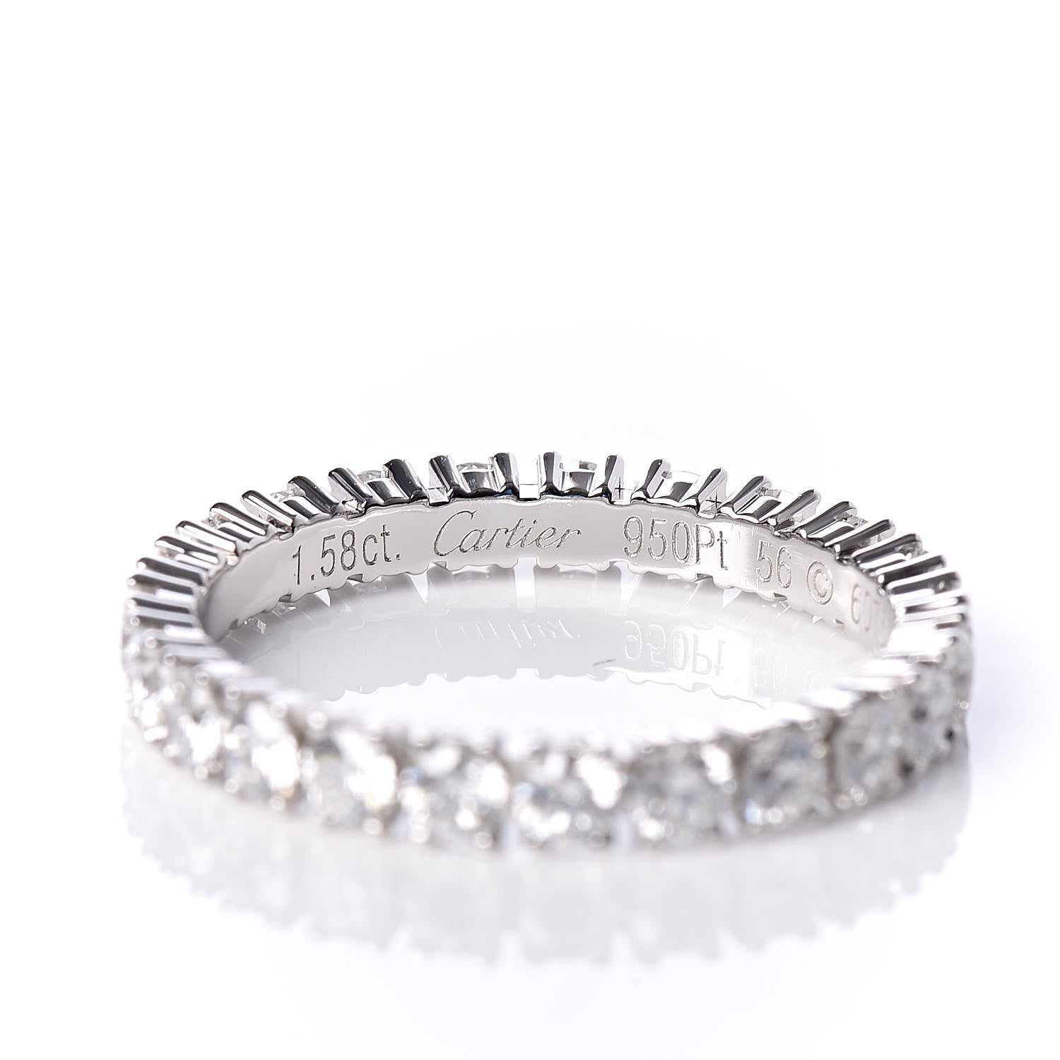 Cartier Platinum Diamond 1.58ct Eternity Ring 56 7.5 4 of 7