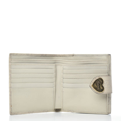 Gucci Guccissima Heart French Flap Wallet White 5 of 6