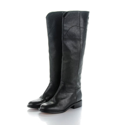 Chanel Calfskin Ascot Riding Boots 35.5 Black 3 of 8