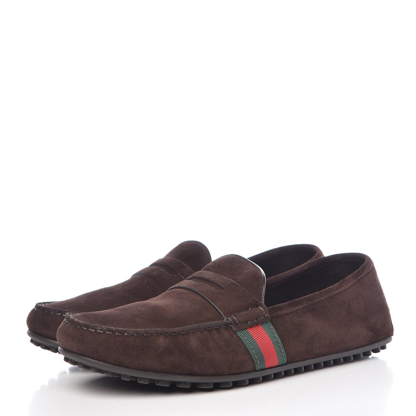 Suede Web Mens Kanye Driver Loafers 10.5 Cocoa