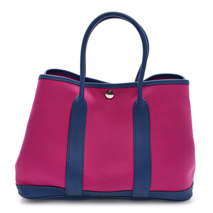Hermes Toile Officier Negonda Garden Party Tote 30 TPM Magnolia Bleu Agate 1 of 10