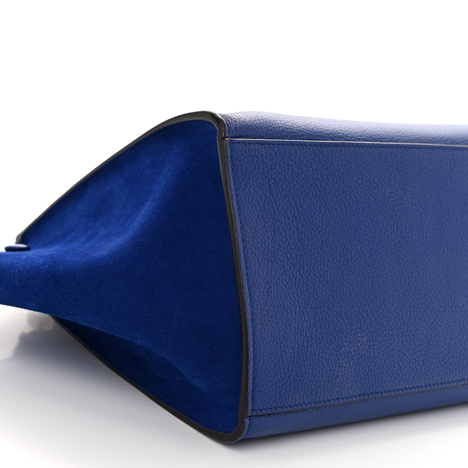 Celine Drummed Calfskin Suede Small Trapeze Indigo 8 of 10