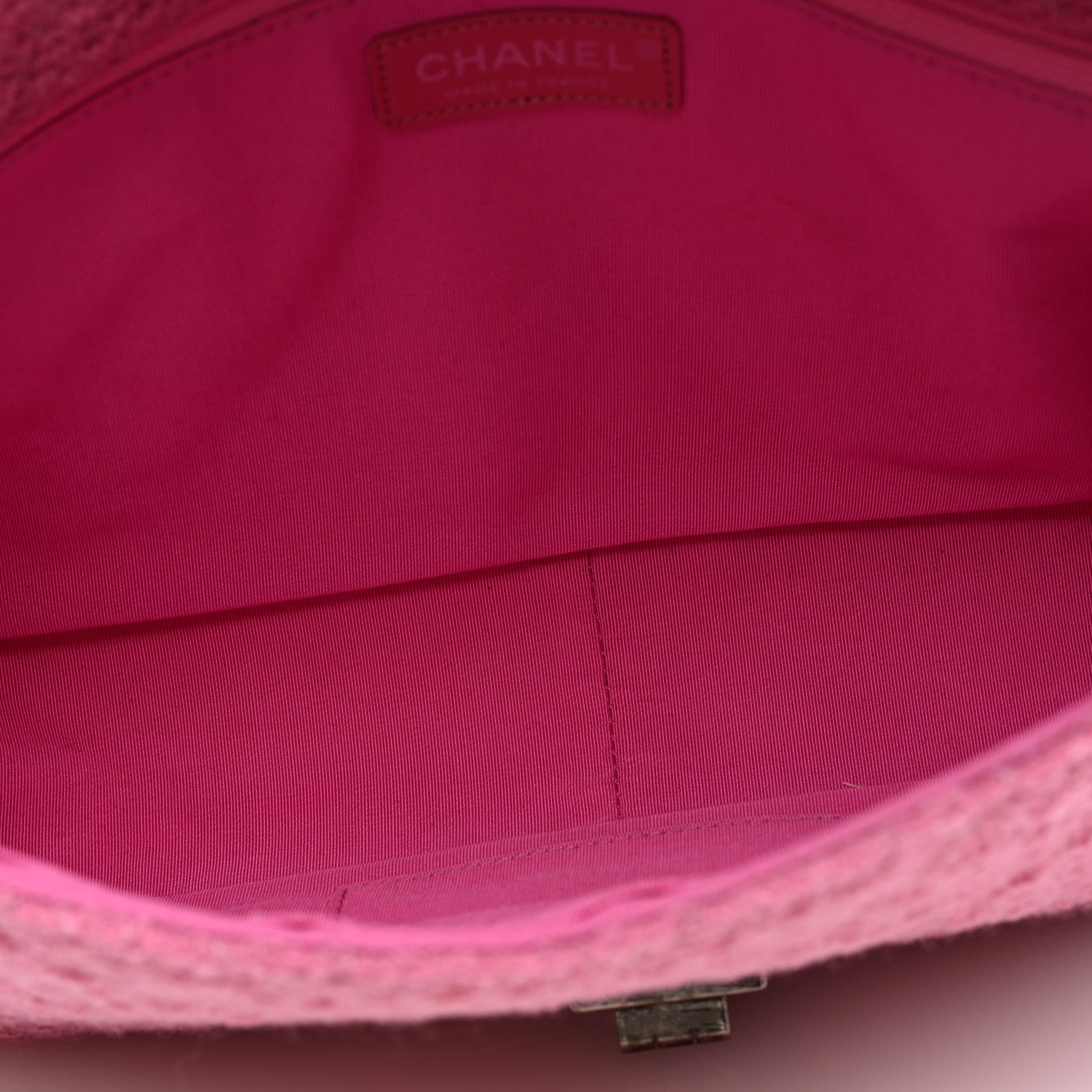 Chanel Easy Tweed Jumbo Reissue Messenger Flap Pink Black 5 of 10