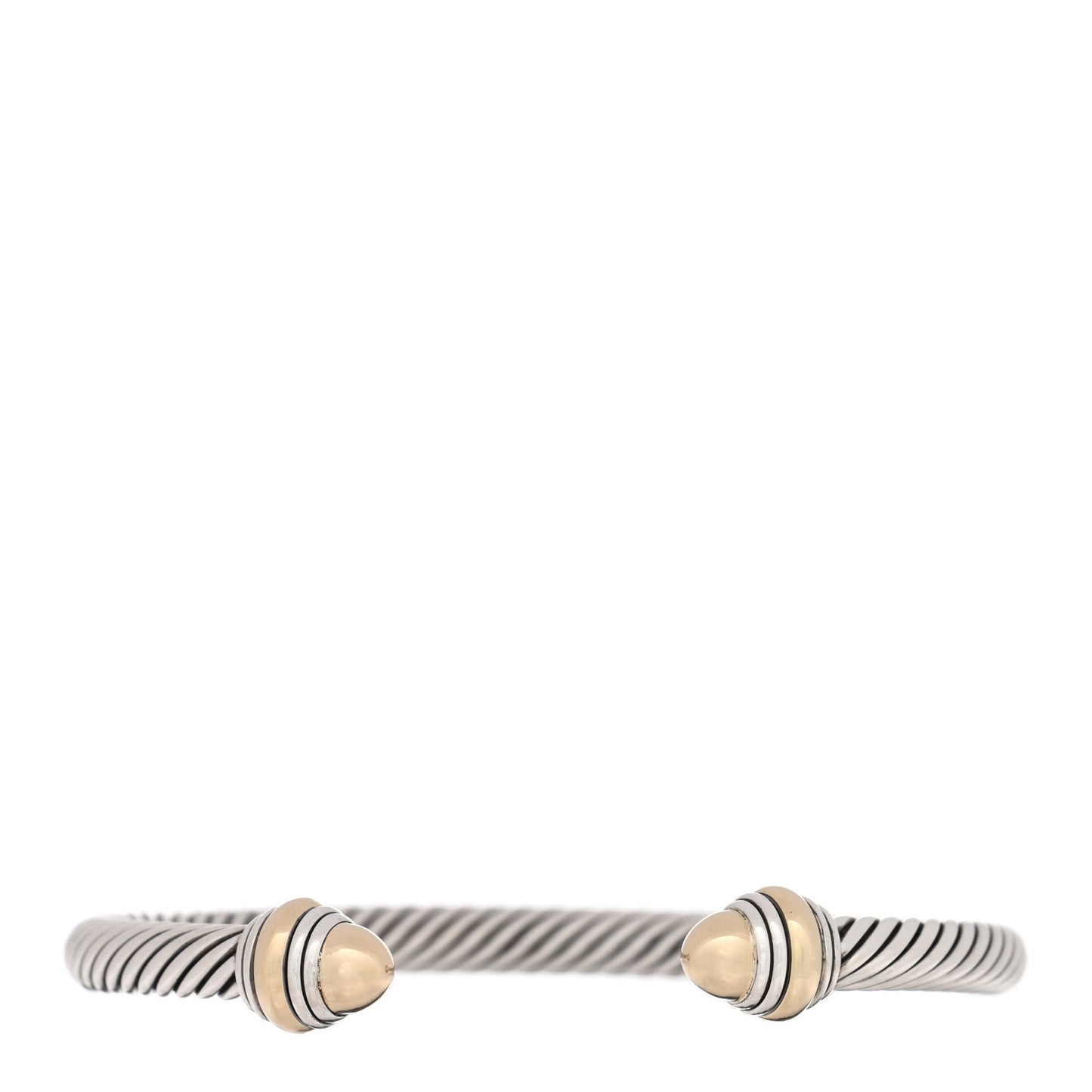 Sterling Silver 14K Yellow Gold 5mm Cable Classics Dome Bracelet