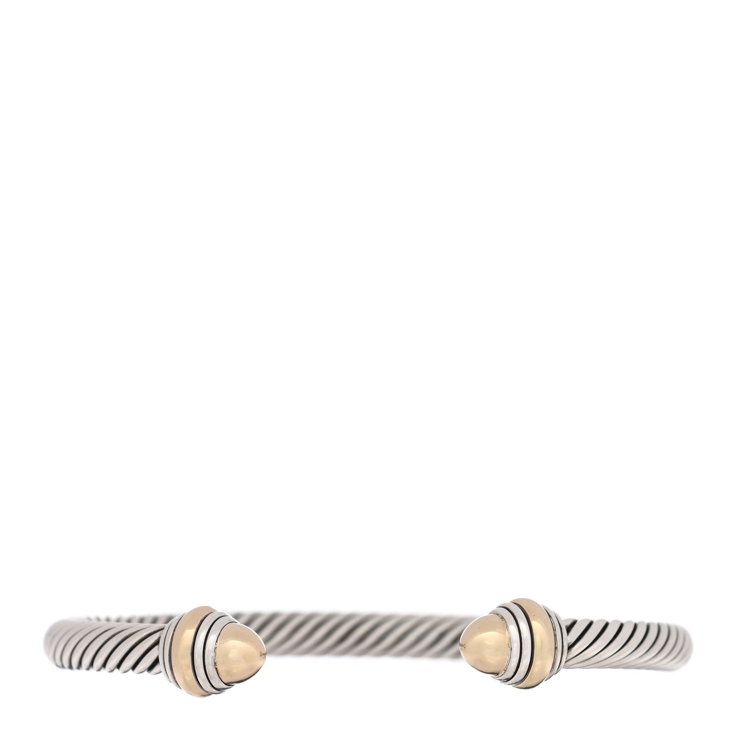 David Yurman Sterling Silver 14K Yellow Gold 5mm Cable Classics Dome Bracelet 1 of 4