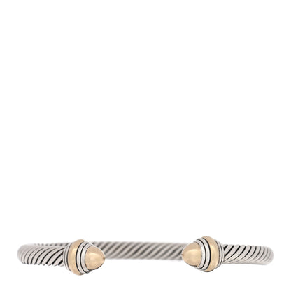 David Yurman Sterling Silver 14K Yellow Gold 5mm Cable Classics Dome Bracelet 1 of 4
