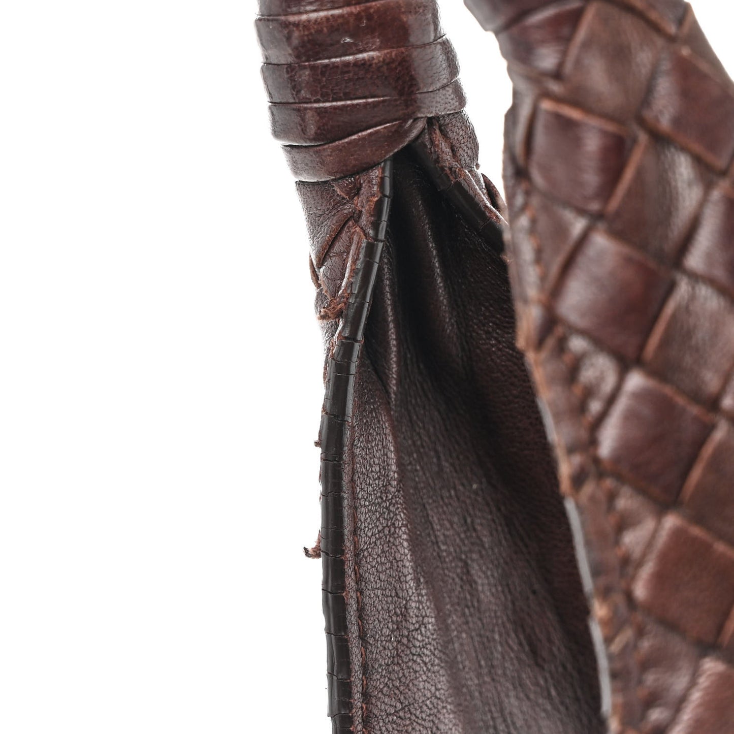 Nappa Intrecciato Shoulder Bag Ebano